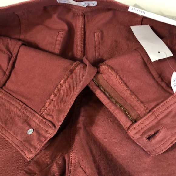 Loft Rust Coral High Waist Cotton Denim Shorts Size 4 NWT - Picture 8 of 11